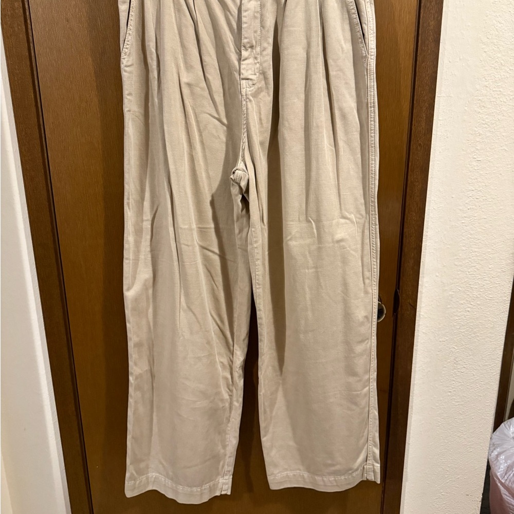 Free People Tan Wide Leg Jumpsuit